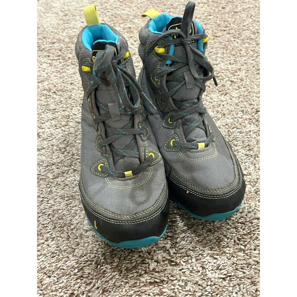 Ahnu Sugarpine Waterproof Hiking Boots Womens Size 9 Gray Teal Vibram - Picture 2 of 12
